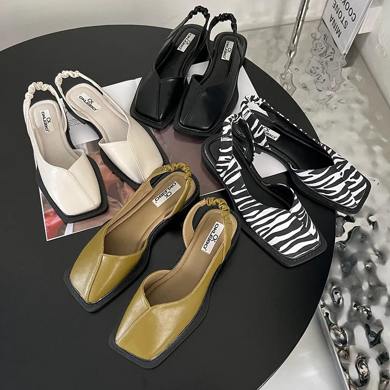 Lea | Slingback Sandals with Square Toe for Women